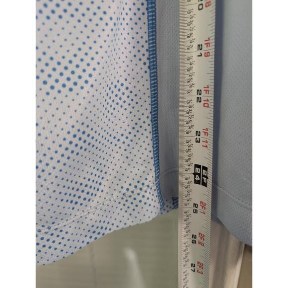 Nike Performance women's two-tone blue print stretch short-sleeved t-shirt Sz L - Picture 6 of 6